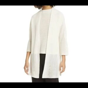 Eileen Fisher NWT  Simple Long Organic Linen Stretch Crepe PM NWT